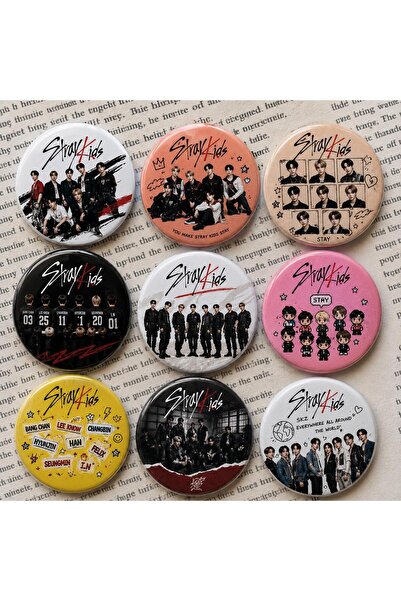 Minga London Stray Kids 9'lu Rozet 70 mm Çanta Ceket Yaka Aksesuarı