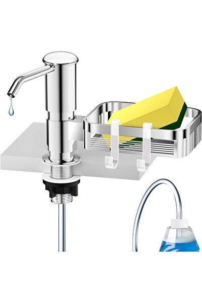 valkyrie Built-In Liquid Soap Dispenser Pump with Sponge Holder and Long Hose...