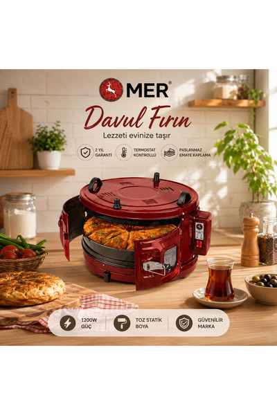 mer Davul Fırın Termostatlı (Standart Boy)