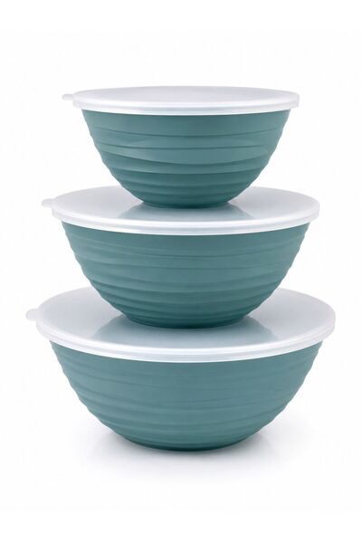 BuradaBuldun Galaxy Bowl Set with Lid, 3-Piece, 1 Lt, 2 Lt, 3 Lt, Bpa Free
