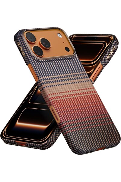 Aramid Fiber Case for iPhone 17 Pro Max 6.9" Ultra Slim Lightweight Protective Cover Magnetic Charging Compatible 1500D Fusion Weave Design – Sunset