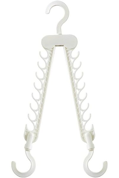 X SPRING Space Saving Hangers, White Foldable Closet Organizers with 16 Hooks...