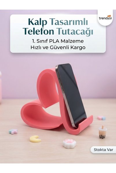 Generic Brand 3D Printing Phone and Tablet Holder with Pink Heart Design