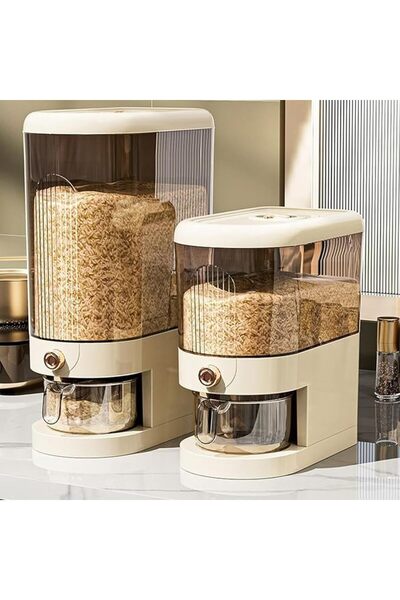 U-HOOME موزع أرز من يو هوم، حاويات تخزين الأرز، موزع أرز كبير مع كوب قياس، حا...