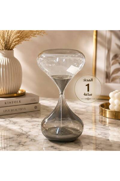 bity thok Luxury Glass Hourglass - Transparent and Grey Sand |   Complete Watch