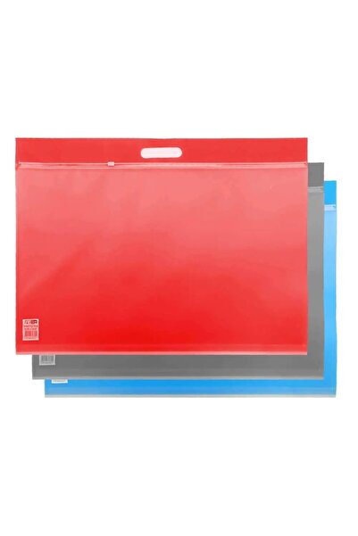Abka Plastik Fermuarlı Proje Dosyası 38x55 cm (1 Adet, Karışık Renk)