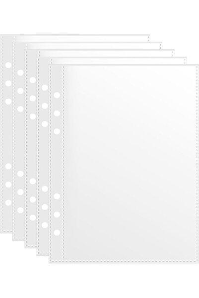GENERAL Clear Plastic Sheet Protectors for A5 6-Ring Binder, Photo Album Inse...