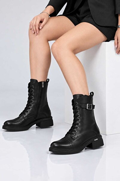 Bestello Γνήσιες δερμάτινες μπότες casual με κορδόνια και φερμουάρ 347-7624 Γ...