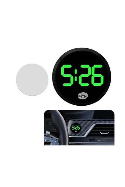 KASTWAVE ساعة سيارة رقمية بشاشة LED تعمل باللمس، سهلة التركيب، ساعة لوحة القي...