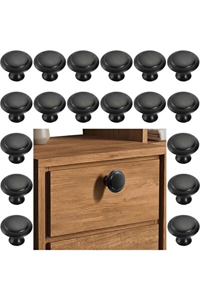 ToolHouse Cabinet Knobs Black 18 Packs, Modern Furniture Pulls, Single Hole R...