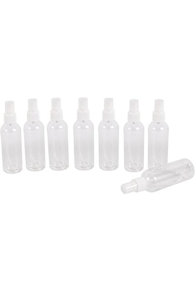 Lawazim Plastic Travel Spray Bottle Set - 8 Piece 150ml - Clear Empty Refilla...