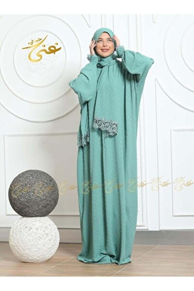 ghina hijab شرشف صلاة غنى حجاب منقط - أخضر