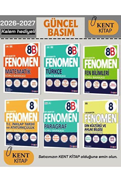 Fenomen Yayıncılık fenomen 8. Sınıf LGS B Serisi 6'lı Soru Bankası Seti (2026...
