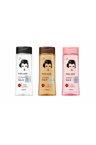 Kojic Acid Secret White Body Oil 3'lü Set – Glow + Cocoa Radiant + Vitamin B3 200 ml