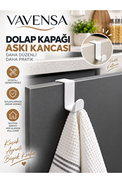 Dolap Kapağı Kanca Askı Mutfak Banyo Havlu Askısı Pratik Askılık 2li