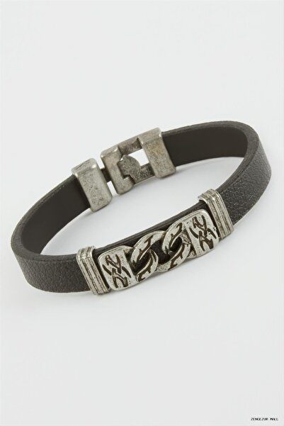 ZERO LAND Zngzrmll Ir Patterned Faux Leather (143122) Bracelet Black