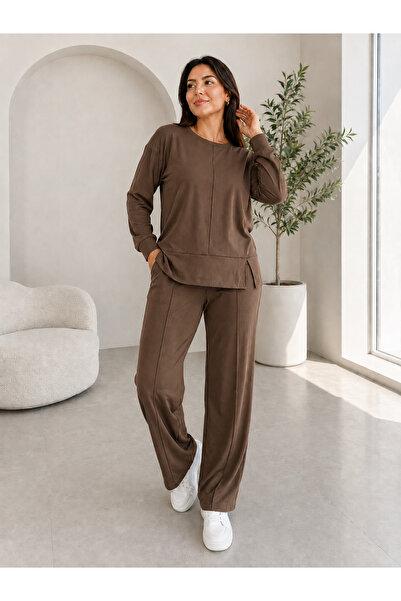 SERAPA Women's Plus Size Modal Tracksuit Set with Pockets and Slits, Comforta...