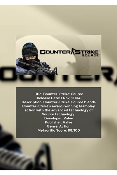 OEM Αφίσα Ινφογραφικό Counter-Strike: Source, Τακτική Σκοπευτικών Παιχνιδιών,...
