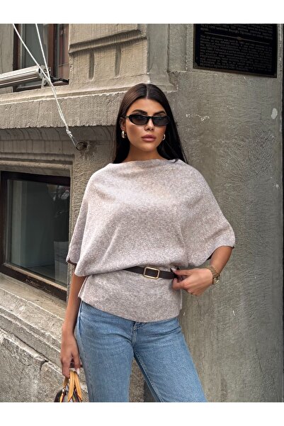 Cistern İstanbul Women's Belt Detailed Knitwear Sweater