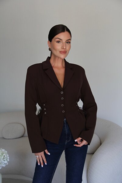 Julidress Blazer Jacket with Side Laces and Eyelet Detail