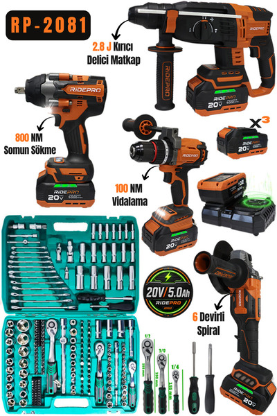 RİDEPRO 4’LÜ SET 800 NM’Lİ + 216 PARÇA PROFESYONEL LOKMA SETİ