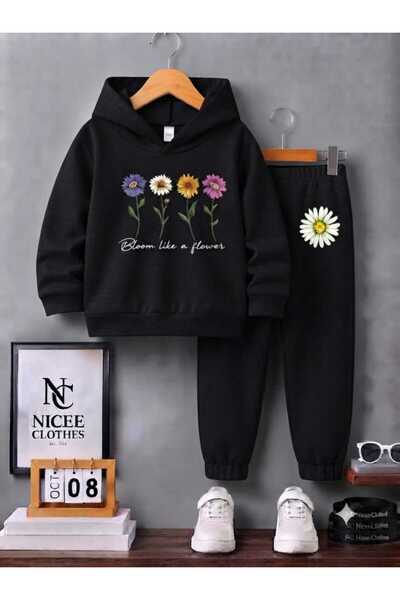 NC Nicee Clothes Children's Unisex Tracksuit Set (4-Piece Daisy Print Winter ...