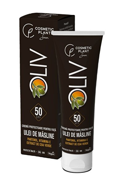 Cosmetic Plant Protective face cream with olive oil, green tea, vit. E, panth...