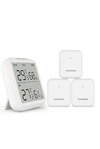 INKBIRDPLUS مقياس رطوبة رقمي Inkbird ITH-20R للاستخدام الداخلي والخارجي مع جه...