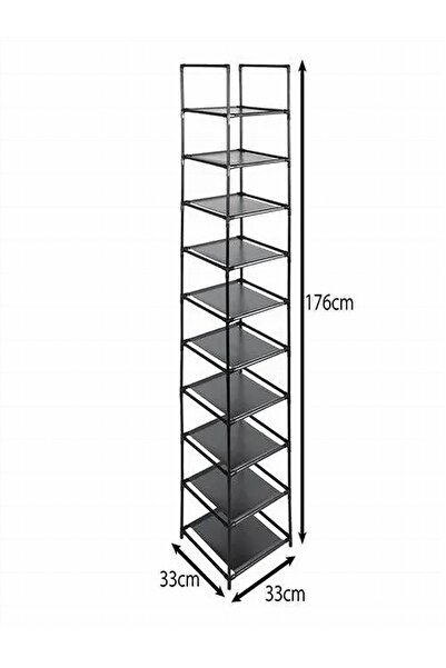 Ruhhy Raft Pantofi Modular 10 Perechi 10 Module Metalic Negru 176cm pantofar
