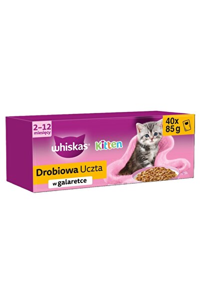 Whiskas Junior Poultry Delight 40 x 85 g hrană umedă cu pui, rață, carne de p...