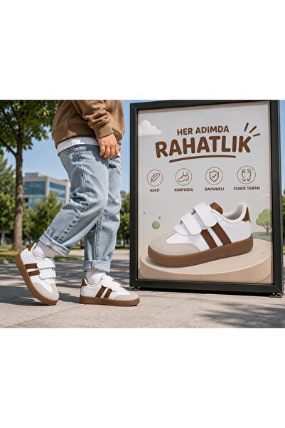 ZERDALİFE Unisex Çocuk çift cırtlı Ayarlanabilir sneaker günlük spor Ayakkabı