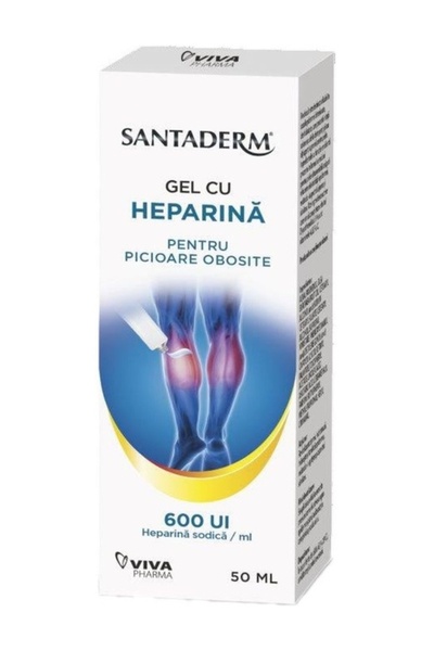 Santaderm Gel picioare obosite cu heparina 600ui 50ml