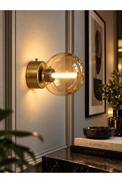 Nova Crystal NOVA Lume Bal Camlı Gold LED Duvar Apliği- 15 cm