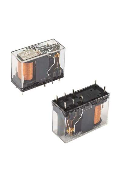 ELEKTROMER 24 Volt Role Çift Kontak 8 Bacak 5 Amper HLS-14F3L-DC5V -C