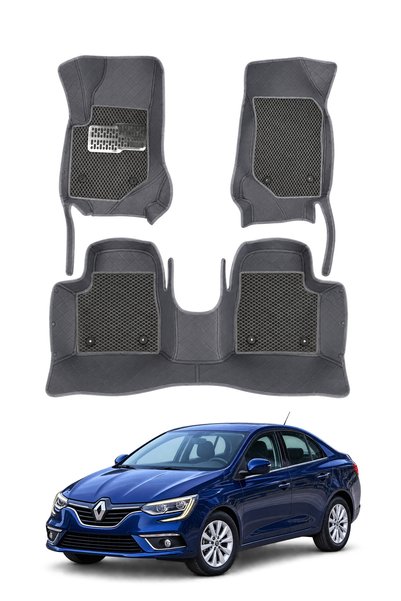 stiloto Renault Megane 4 Sedan (2016–2024) Uyumlu 8D Deri Oto Paspas - Diamon...