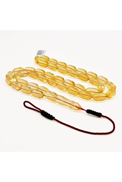 Generic Brand Clear Baltic Amber Prayer Beads – 42 Beads, 9-15.5mm Barrel Sha...