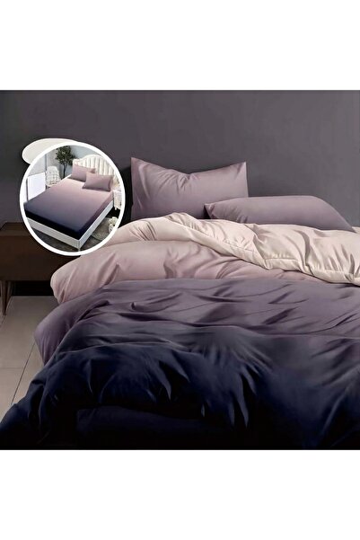 NufJoy Lenjerie pat dublu Bumbac Finet 6 piese, Cearceaf cu elastic pentru sa...