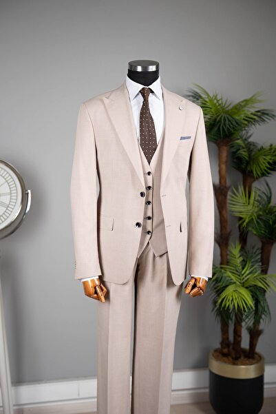 terzi ayhan Exclusive double-sided vest suit - cream