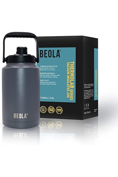 BEOLA Insulated Water Bottle 128oz 1 Gallon Thermolab Series Double Wall Vacu...