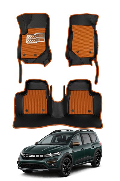 stiloto Dacia Jogger MPV (2021-Sonrası) Uyumlu 8D Deri Oto Paspas - Diamond B...