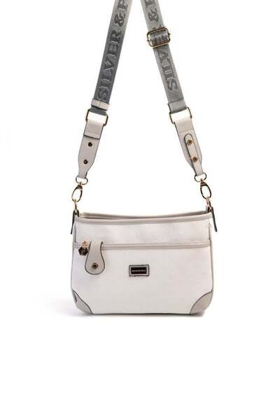 Silver Polo White - Women's Crossbody Bag with Gray Logo Sp1160