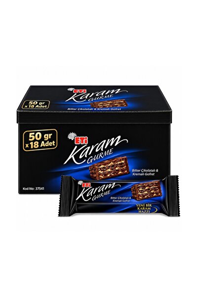 Eti Karam Gurme Bitter Çikolatalı Gofret 50 gr x 18 Adet
