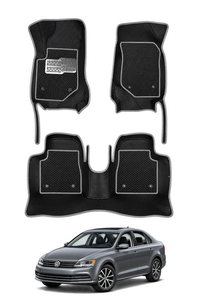 stiloto Volkswagen Jetta Sedan (2011-2018) Uyumlu 8D Deri Oto Paspas - Diamon...