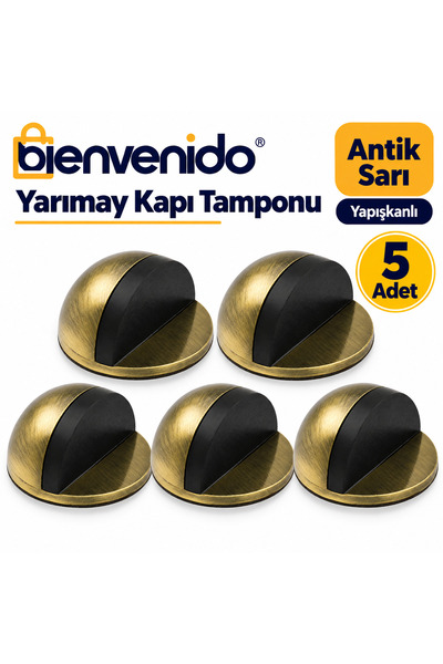 Bienvenido Yarımay Yapışkanlı Kapı Kolu Stoperi Tamponu Metal Kapı Stopu Durd...