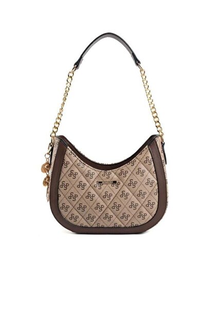 Silver Polo Dark Beige - Brown Sp1168 Women's Shoulder Bag