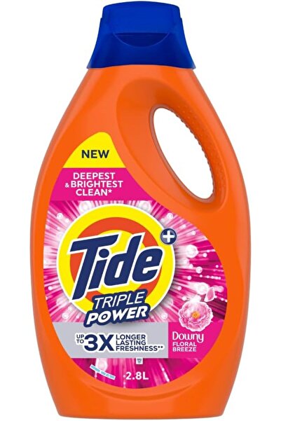 Tides تايد تريبل باور مع لمسة داوني فلورال بريز، منظف سائل، 2.8 لتر