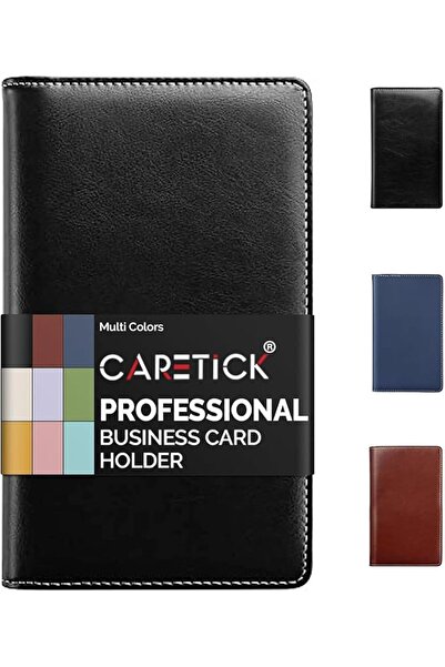 CareTick Business Card Holder Book, 240 Card Capacity, Soft PU Leather Name C...