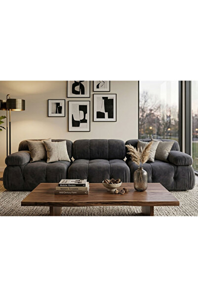 Palma homez روبال | كنب مخمل وخشب سويدي - أرفيسا - 260x75x90 سم