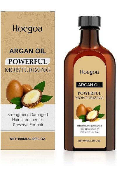HOEGOA زيت الأرغان المغربي لنمو الشعر، زيت طبيعي لتصفيف الشعر، زيت أساسي للعن...