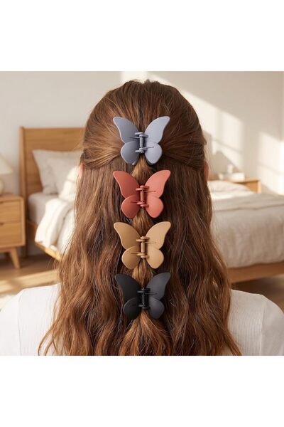 CozyNook Matte Butterfly Hair Clips for Women, Medium Non-Slip Claw Clip Set ...